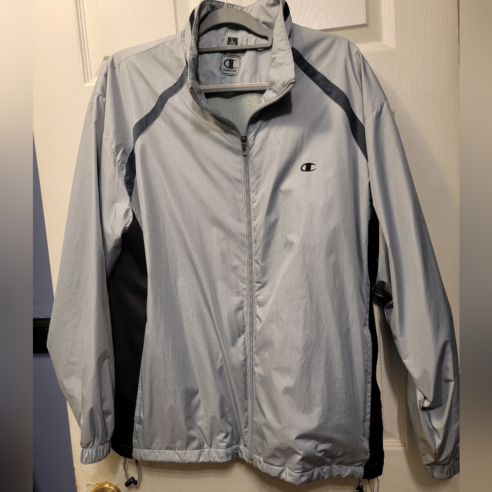 Champion Gray & Black Men's Windbreaker, Size L